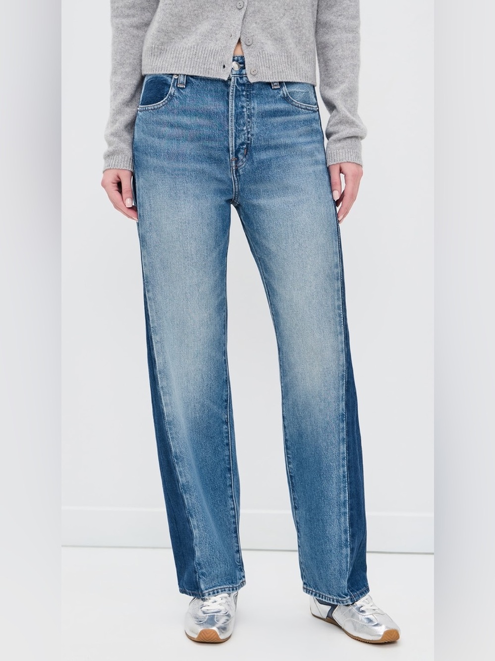 NWT Madewell Pieced Two Tone Barrel Leg Jeans - size 25
